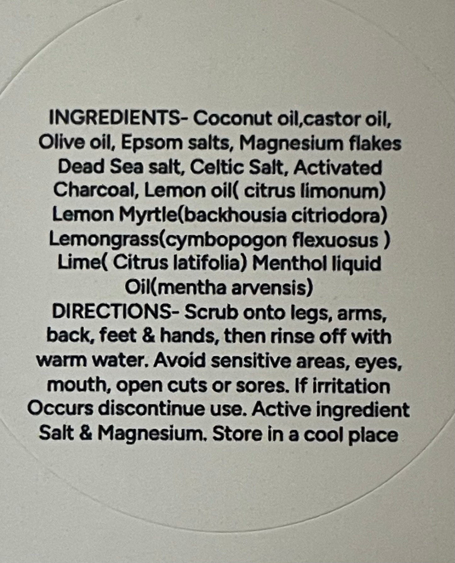 SALT BUSH MINERAL LEMON BODY SCRUB ( Magnesium & Activated Charcoal) 🪨🍋