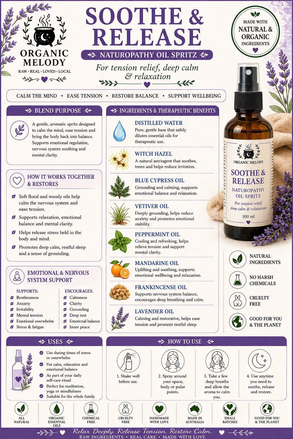 Face Mist Toners balance & Mood Spritz $30