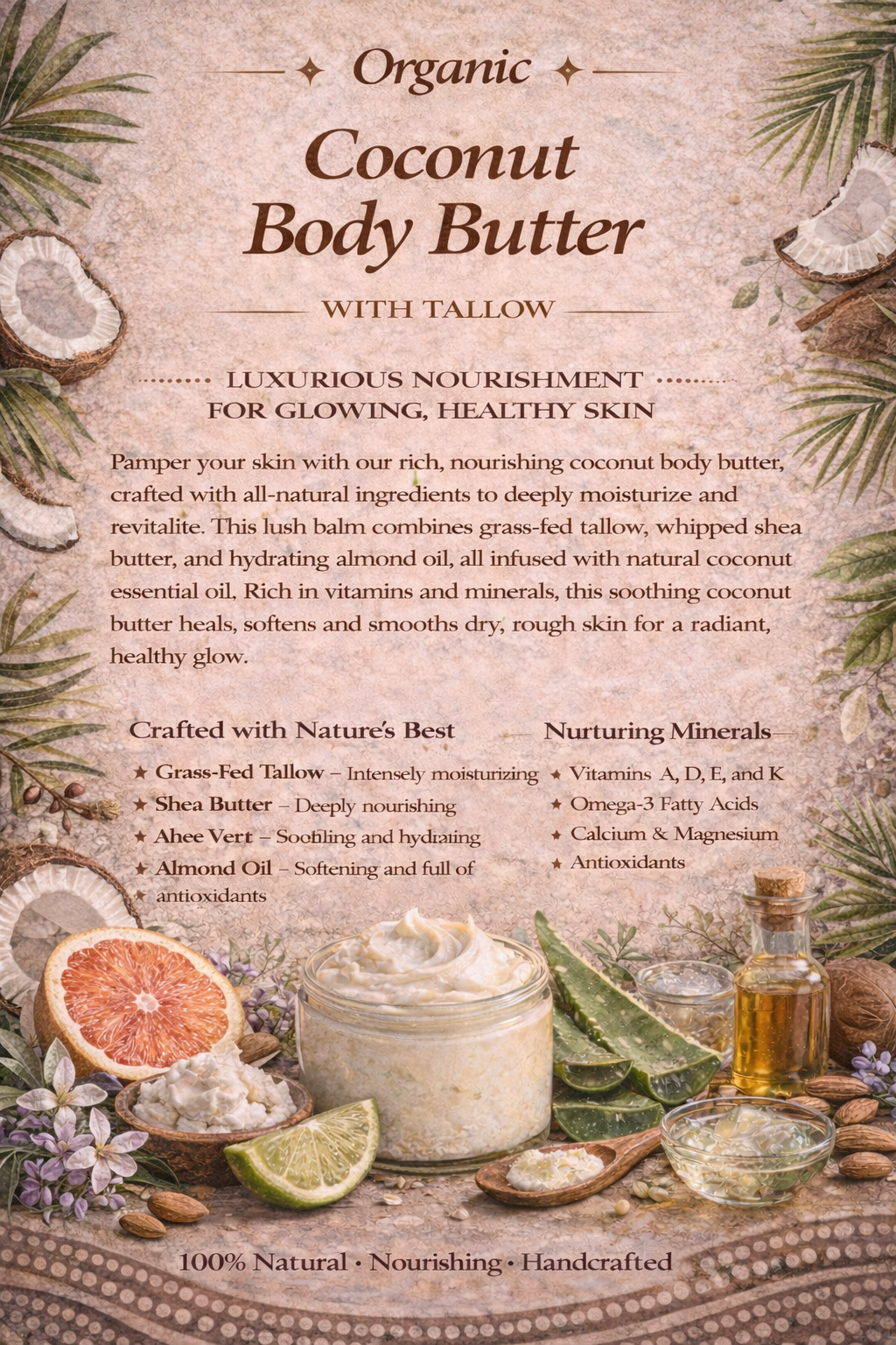 BODY BUTTER WITH TALLOW •COCONUT 🥥