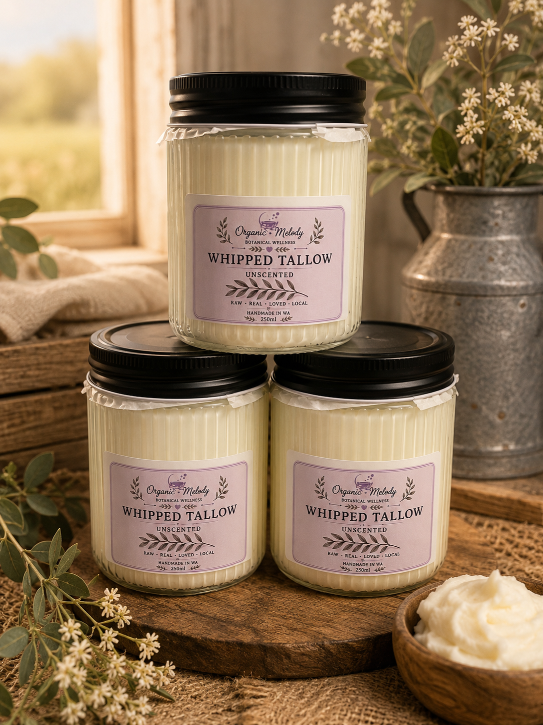 ORGANIC 100% WHIPPED TALLOW BALM.