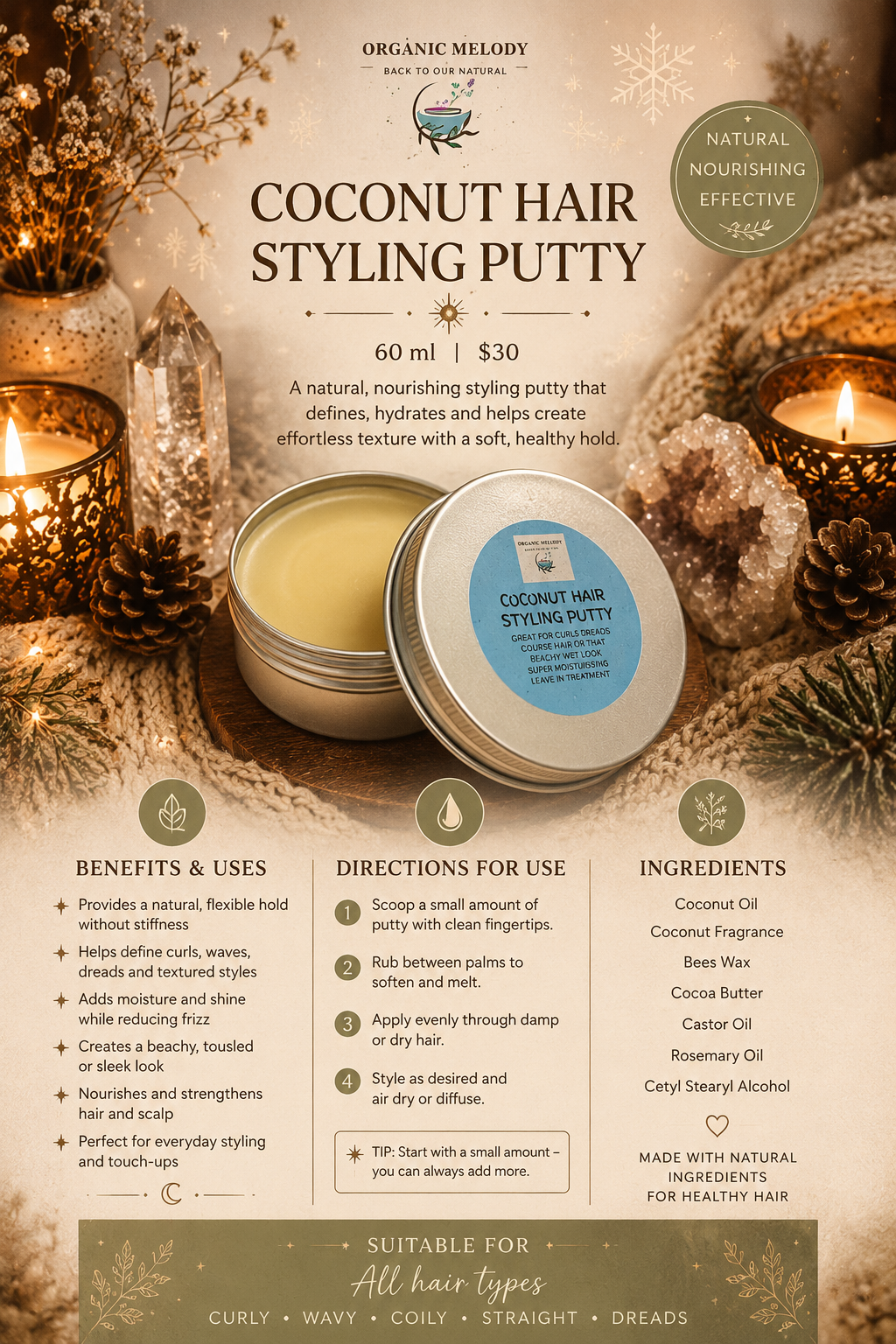 Coconut Hair Styling Putty