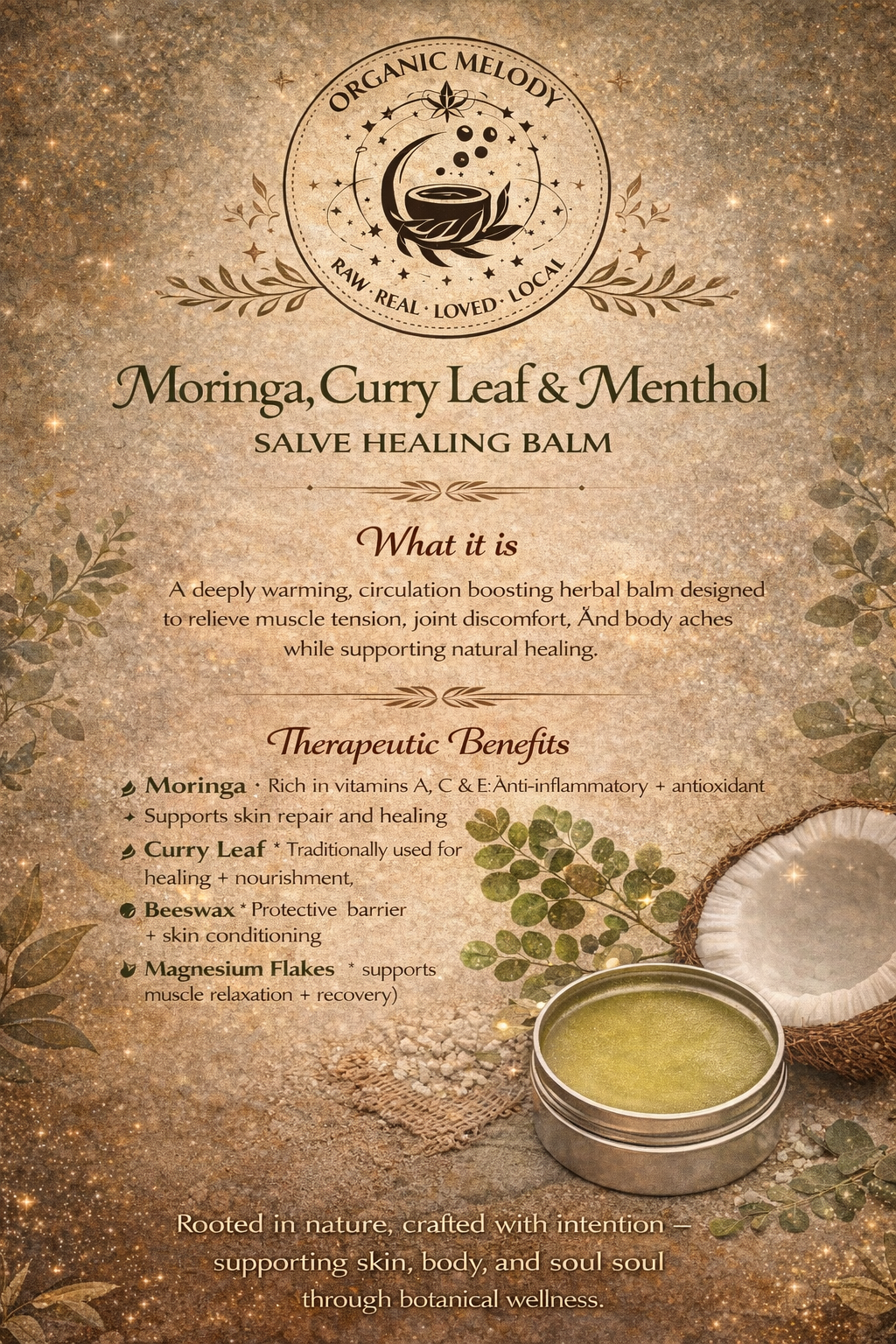 Salve Balm: Moringa, Menthol & Curry Leaf