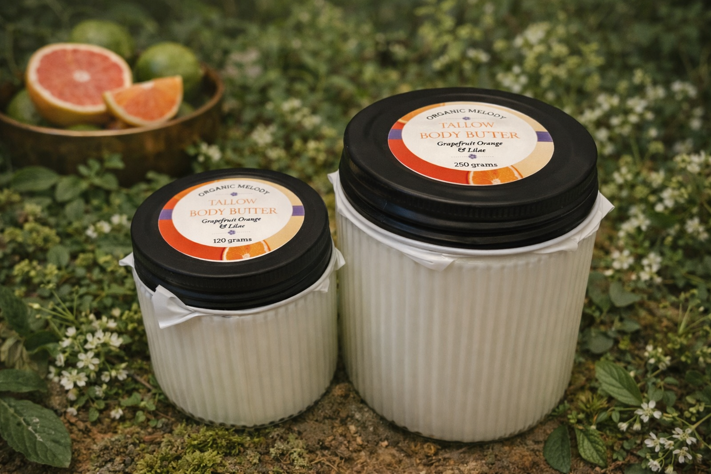 BODY BUTTER WITH TALLOW •GRAPEFRUIT & LILAC ORANGE 🍊🪻
