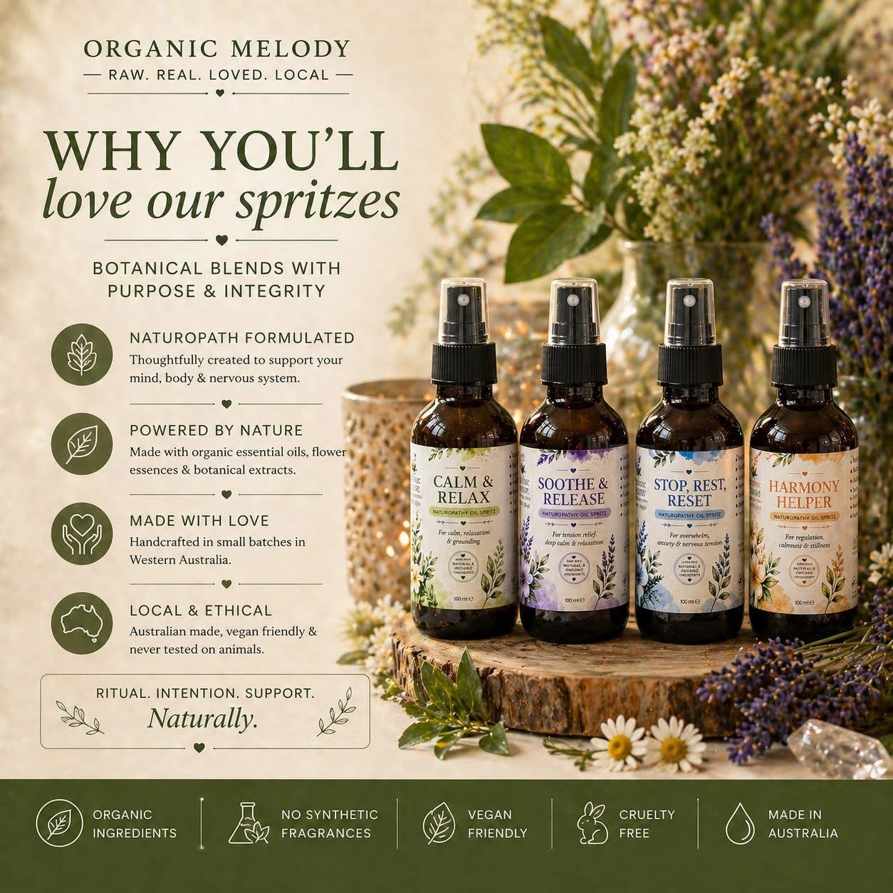 Face Mist Toners balance & Mood Spritz $30