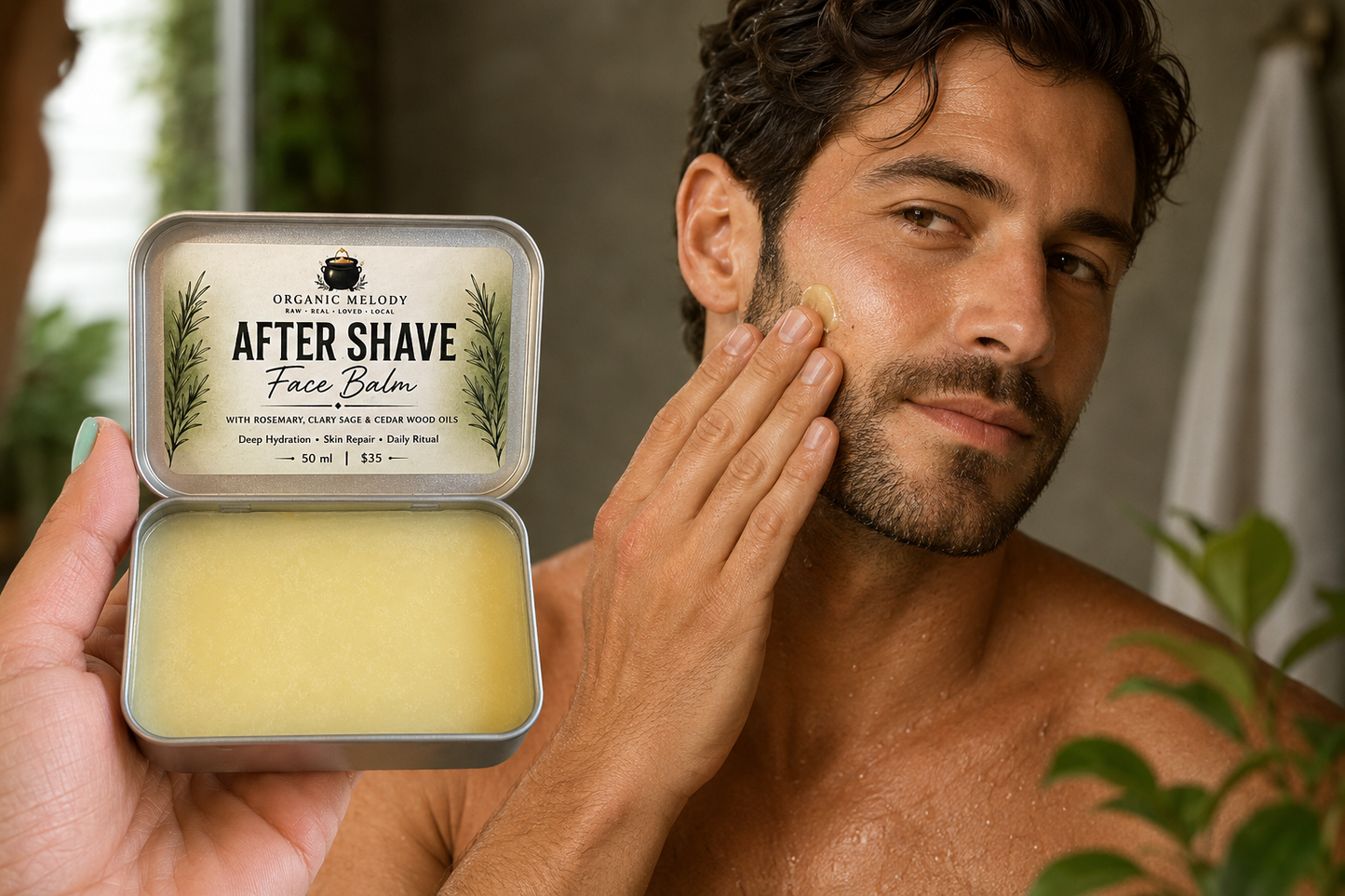 AFTER SHAVE BALM 50 ml $35 with Tallow & Clary Sage