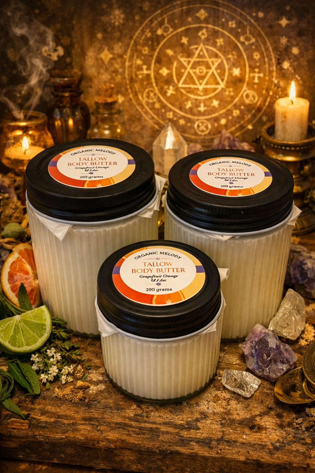 BODY BUTTER WITH TALLOW •GRAPEFRUIT & LILAC ORANGE 🍊🪻