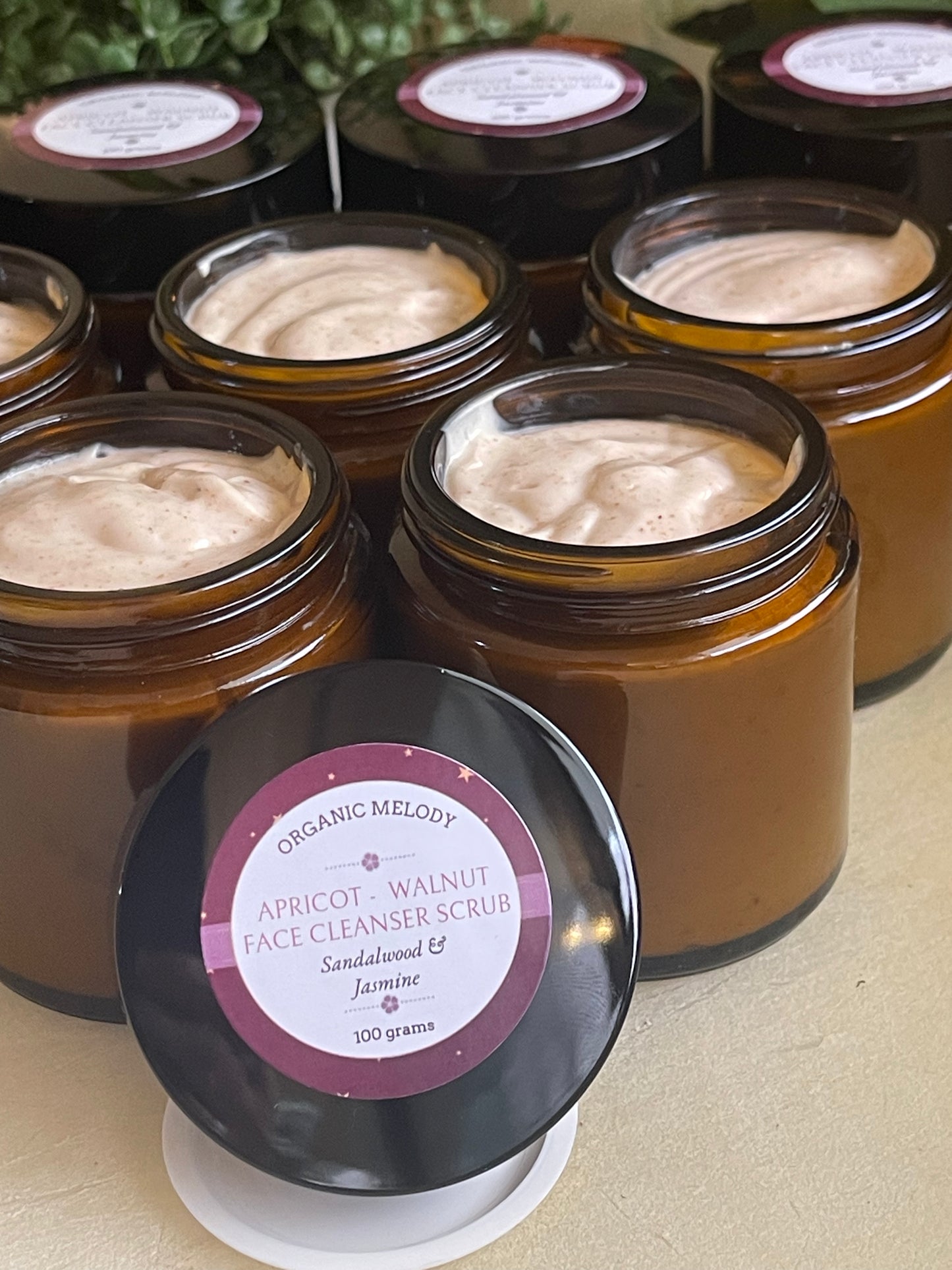 ALMOND/ WALNUT FACE CLEANSER SCRUB with Jasmine & Carrot seed oil.