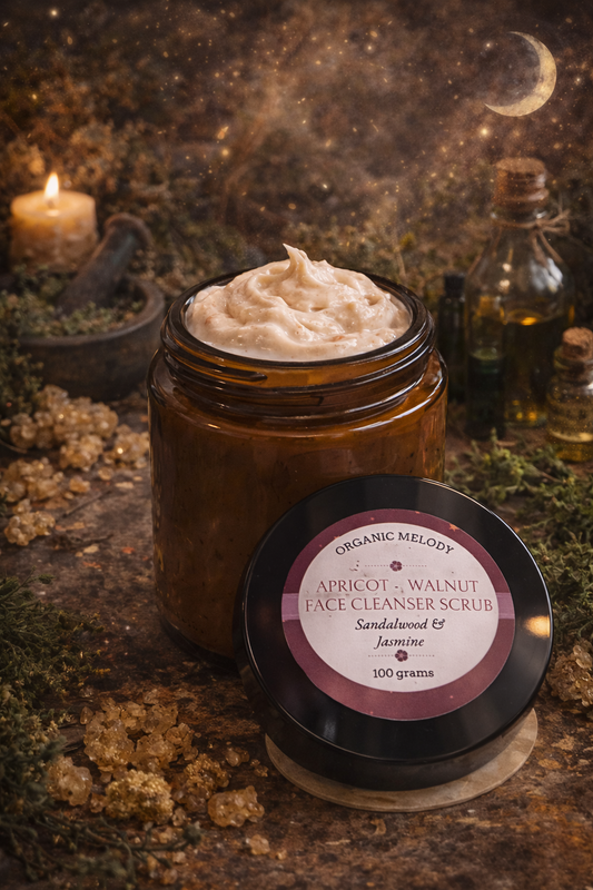 ALMOND/ WALNUT FACE CLEANSER SCRUB with Jasmine & Carrot seed oil.